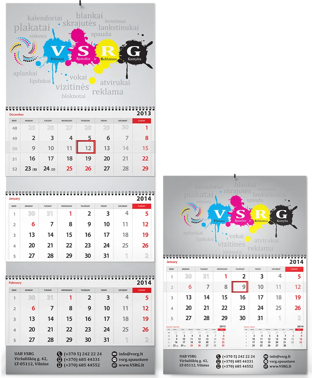 Kalendoriai (sieniniai) 2023